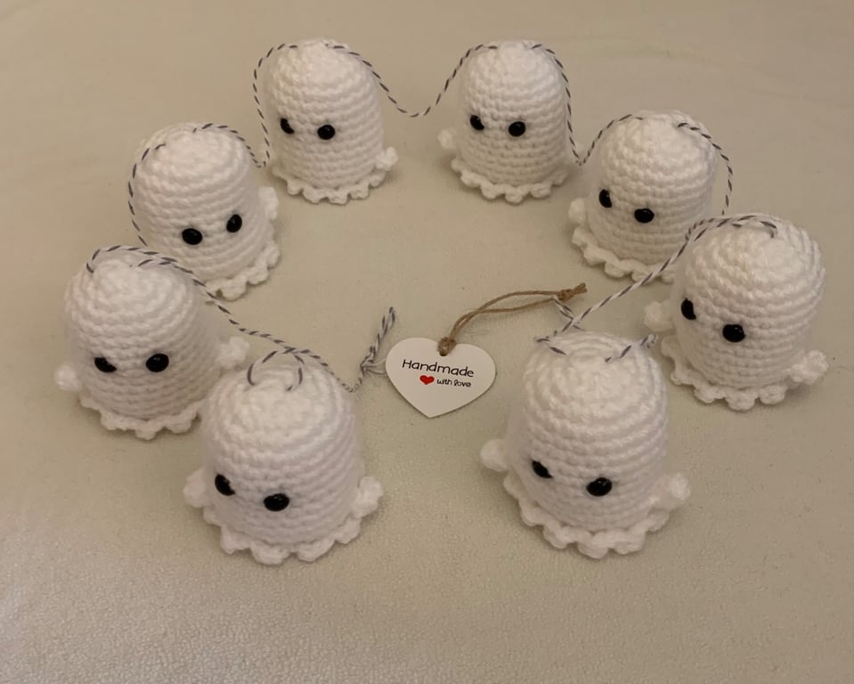Handmade Crochet Ghost Bunting