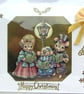 Hand Crafted Decoupage Chistmas Card - Happy Christmas (2499) Carol Singing Mice