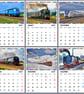 2027 Calendar Mixed Steam Trains & Modern Trains A4 Size Wall Hanging  - Image 2