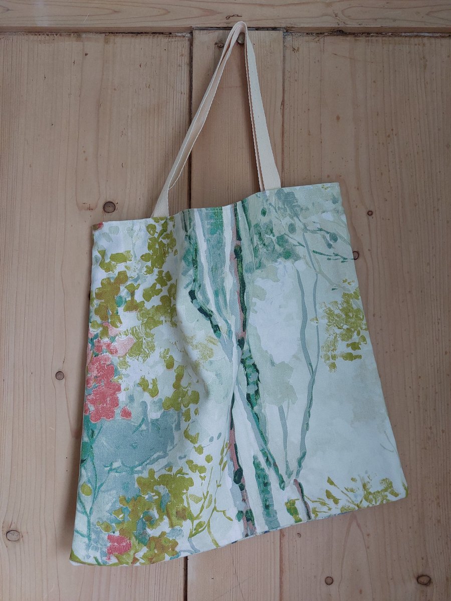 Small Bag Silver Birch Tree Themed Cotton Double Sided 