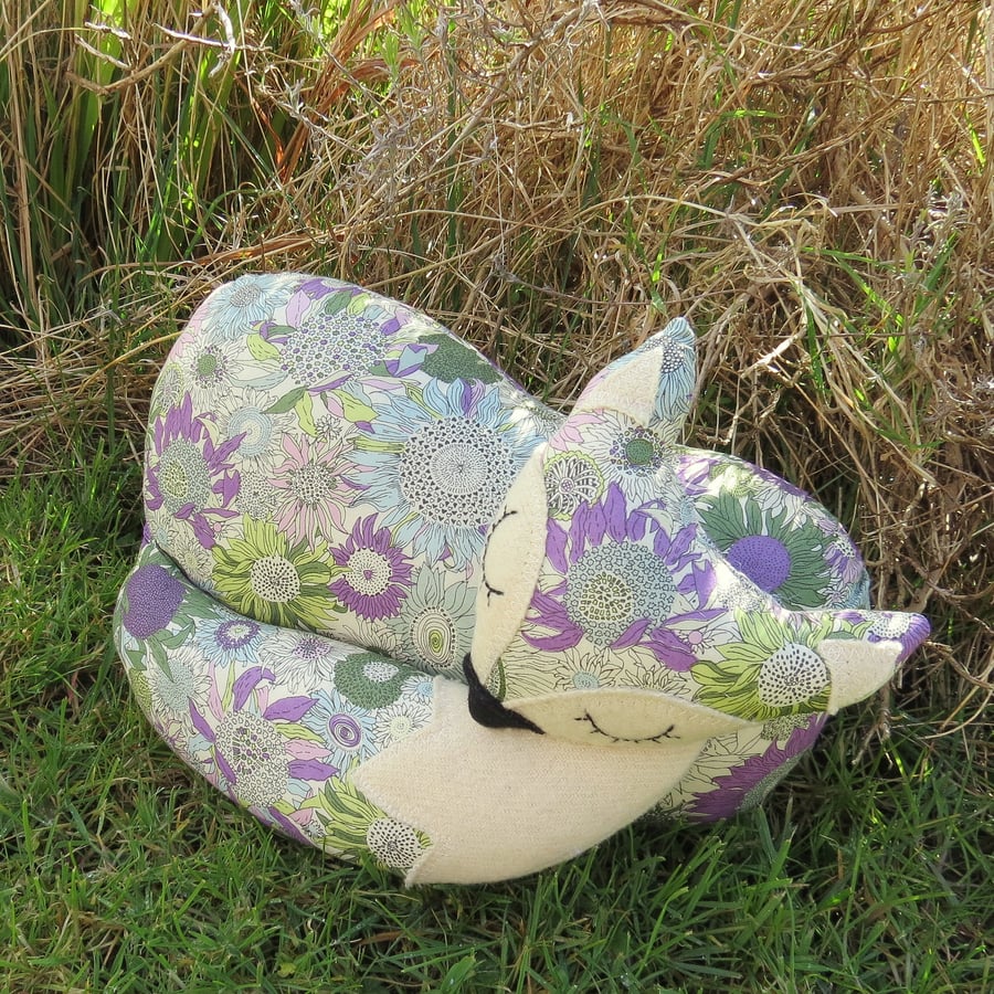 Fox cushion. A fox cushion made from Liberty Lawn.  Nursery Decor.