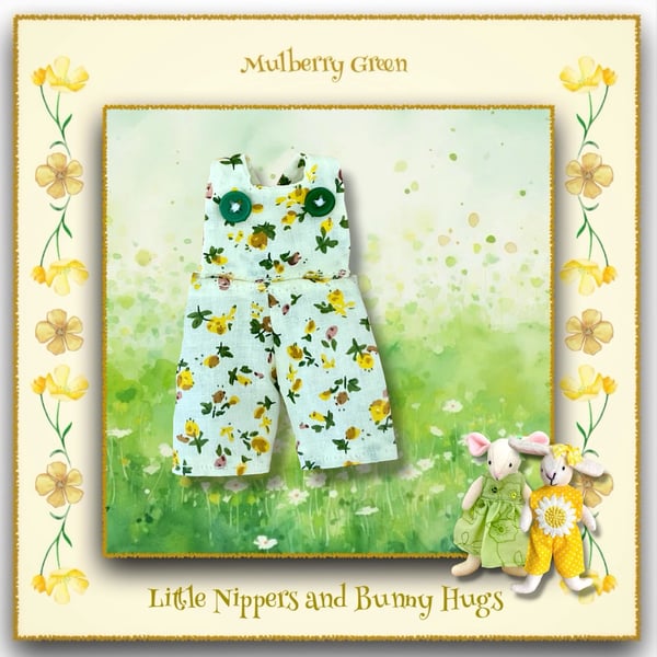 Lemon Flowered Dungarees to fit the Little Nippers and Bunny Hugs 
