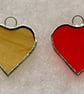 Stained glass small heart, ORANGE and YELLOW - Image 2