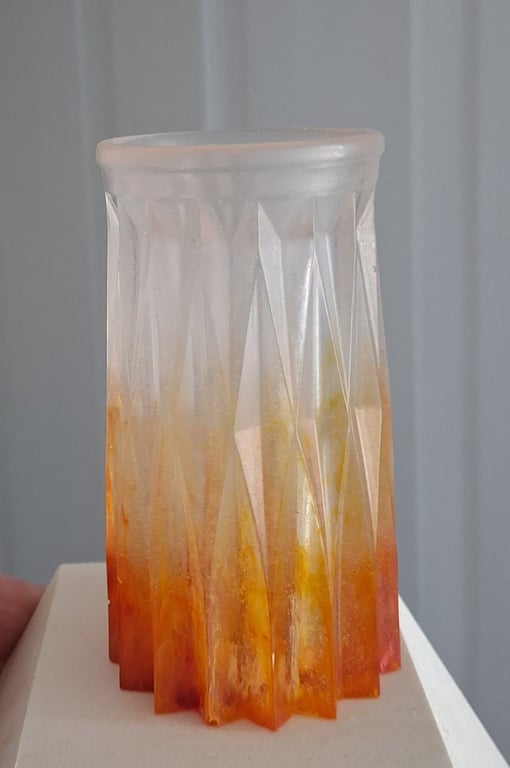 Handmade epoxy resin bud vase