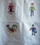 Cot blanket, wall hanging,  'The House that Jack Built', hand embroidered - Image 2