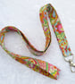 Liberty Tana Lawn lanyard, with swivel lobster clip, paisley