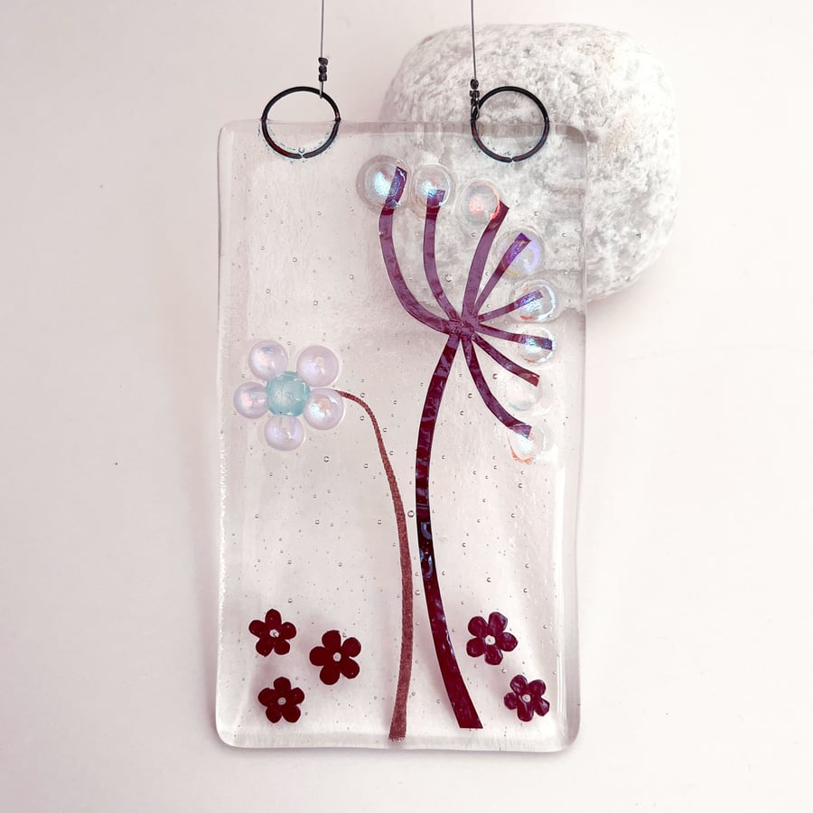 Perfectly Imperfect - Fused Glass Flowers - Handmade Glass Suncatcher