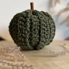 Dark Green Knitted Pumpkin