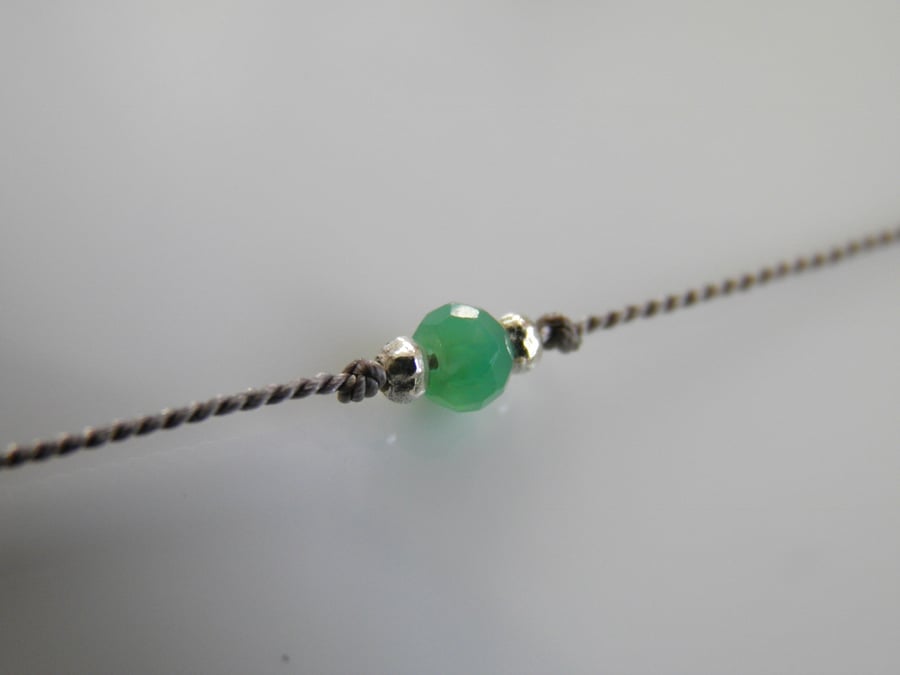 Emerald Green Onyx Ankle Bracelet