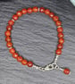Faceted Carnelian and Sterling Silver Bracelet  - Image 6