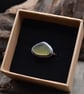 Sea Glass and Recycled Silver Ring, Size O, Rare Yellow Scottish Sea Glass - Image 2