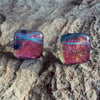 Fused dichroic glass stud earrings