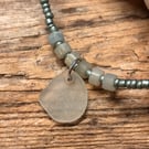 Bracelet - Seaglass Seed beads and Amazonite