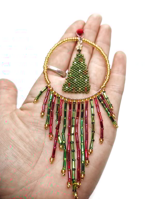 Red green and gold christmas tree christmas decoration