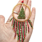 Red green and gold christmas tree christmas decoration