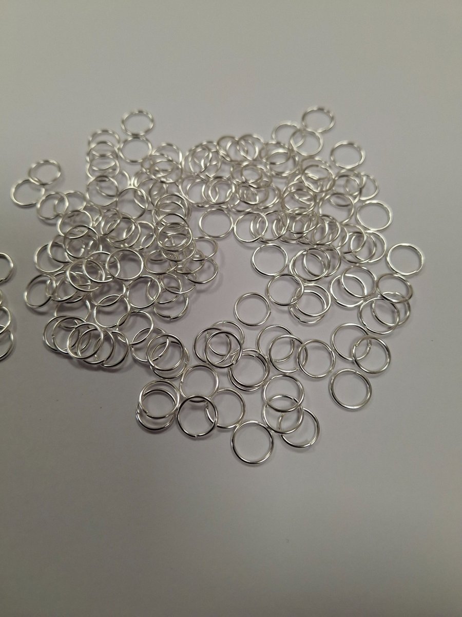 150 x Silver Tone 8mm Open Jump Rings