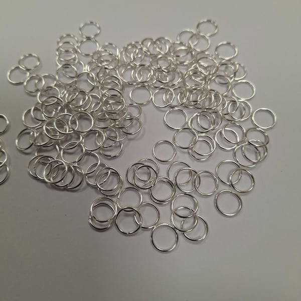 150 x Silver Tone 8mm Open Jump Rings
