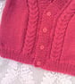 Cabled Cardigan Hand Knitted in Chunky Yarn for a Girl, Gift Ideas for Children  - Image 4