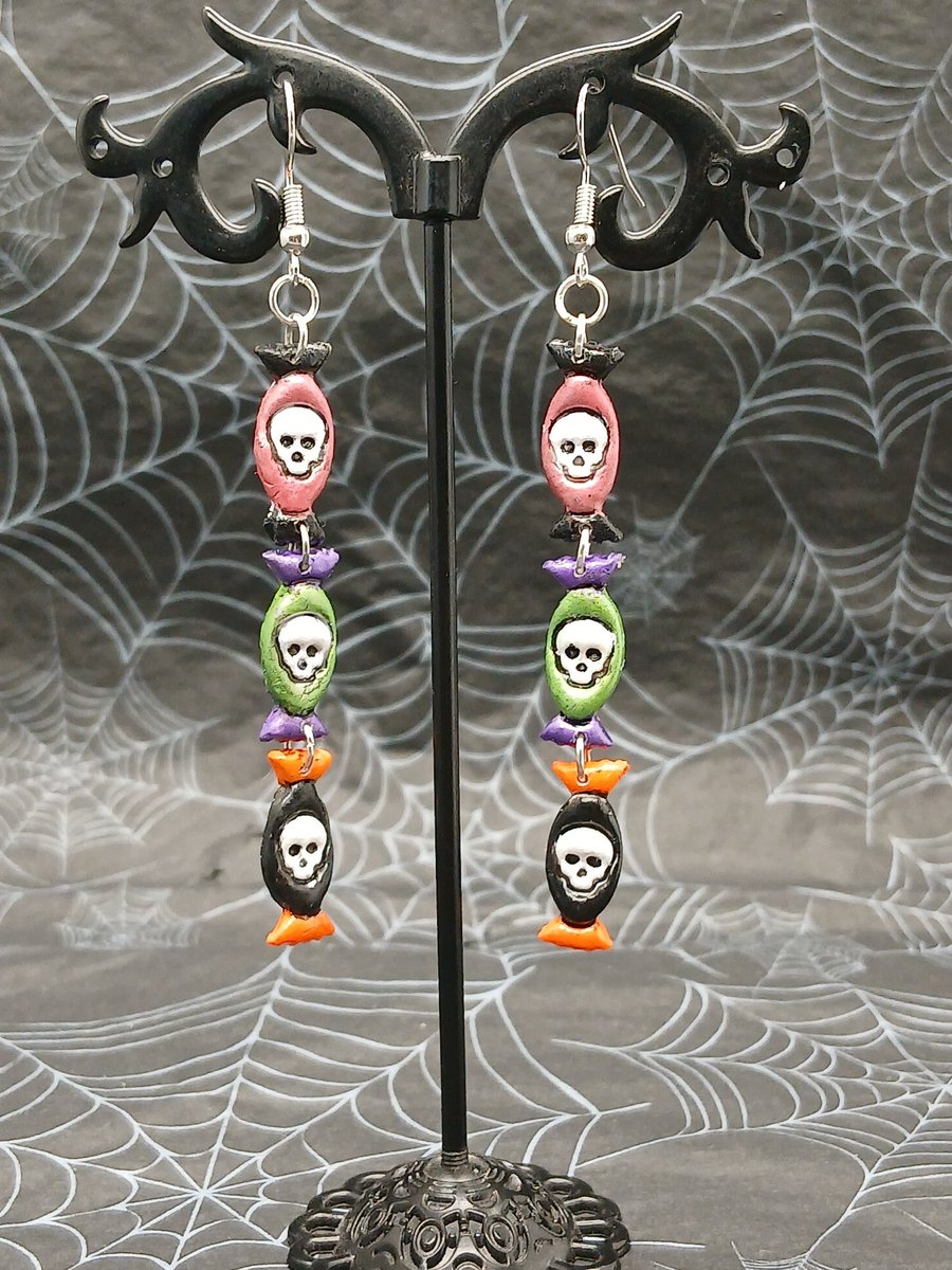 Halloween Candy Polymer Clay Dangle Earrings