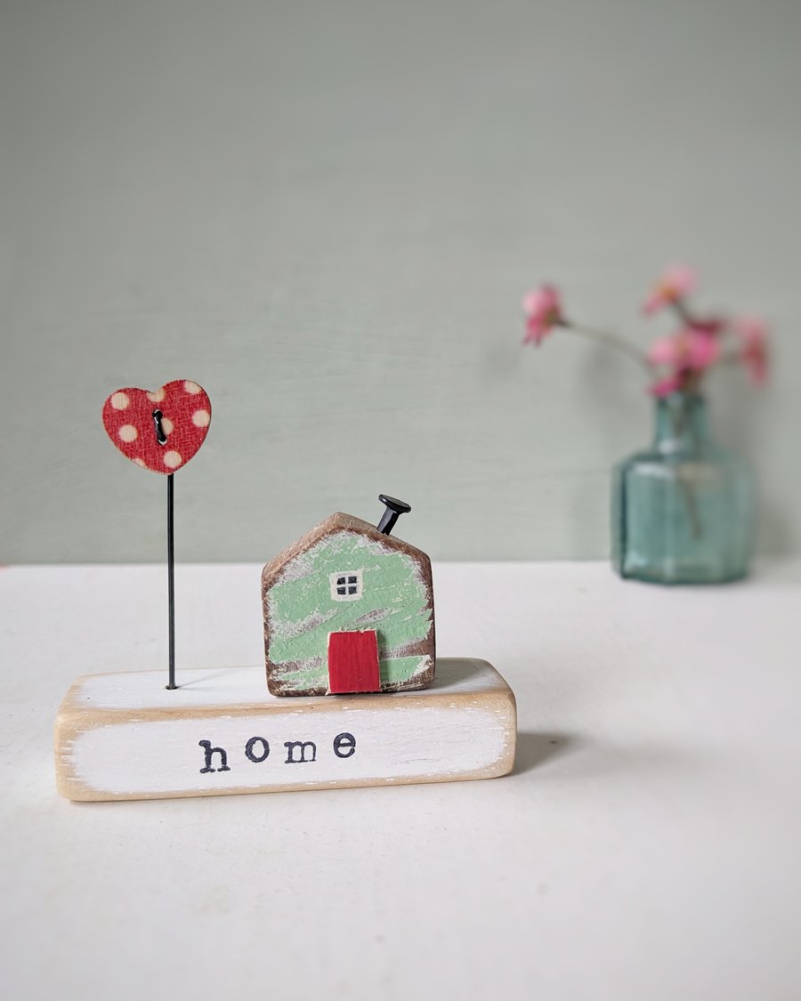 Little Wooden Handmade House and Base in a Bag - home 