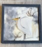 Wool felted Egret painting