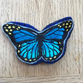 Large Felt Butterfly Hair Clip - Blue