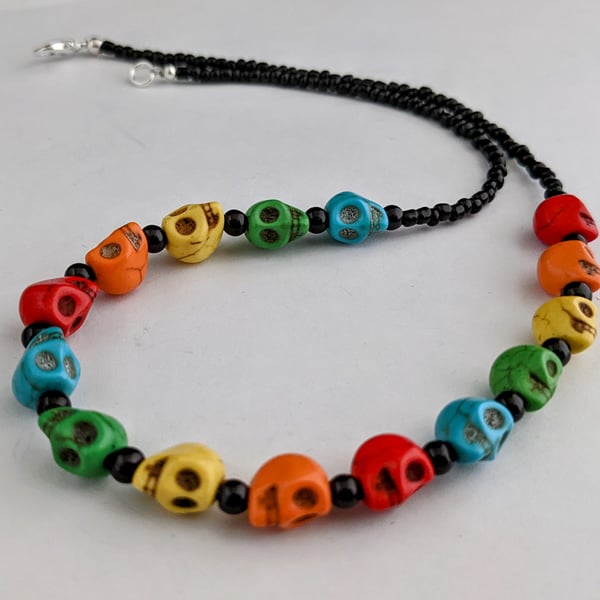 Rainbow skull necklace - 1002657