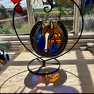 Stained glass horse portrait