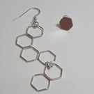 Contrasting honeycomb earrings