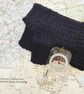 Navy Blue Fingerless Mitts, Crochet Wrist Warmers