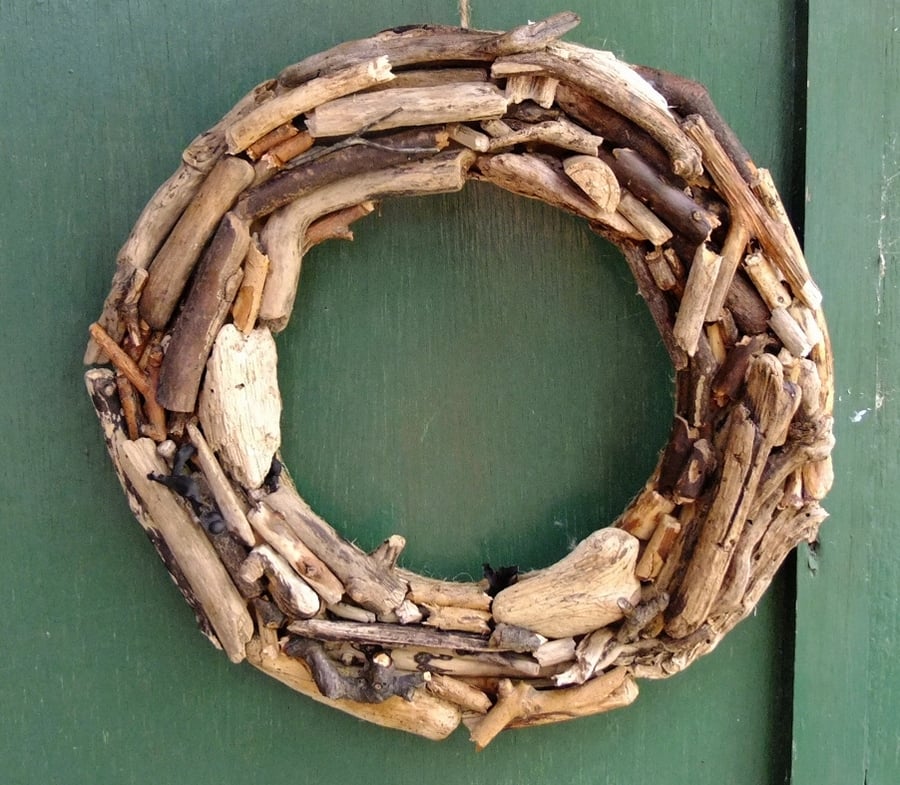 Wreath made from Cornish driftwood, Christmas time or all year round decoration.