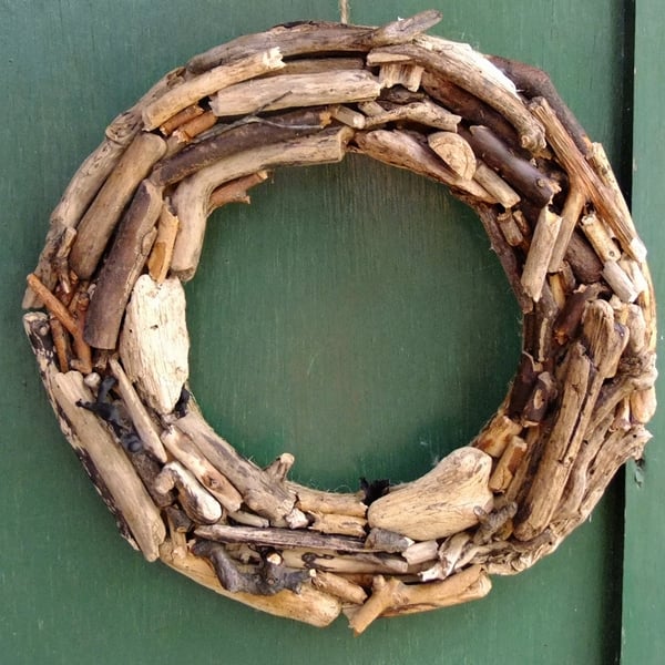 Wreath made from Cornish driftwood, Christmas time or all year round decoration.