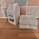 Hand Knitted Dishcloths- unbleached cotton