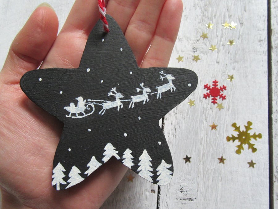 Wooden Star decoration 