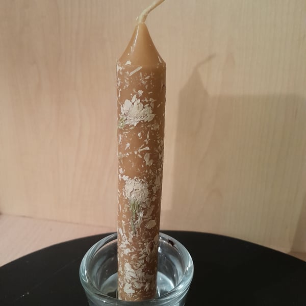 4 pack beeswax decorated candles, natural dry jasmine buds, 20 cm.