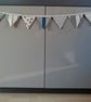 Mini bunting in cream and blue contrasting fabrics.   - Image 10