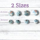 Handmade Fabric Covered Buttons, Set of 4, Duck-Egg Blue Buttons