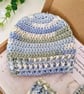 Crochet Baby Hat & Booties Set - Blue & Green Variegated Yarn - Image 6