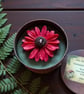 Handmade Enchanted Red & Green Flower Floral Candle 