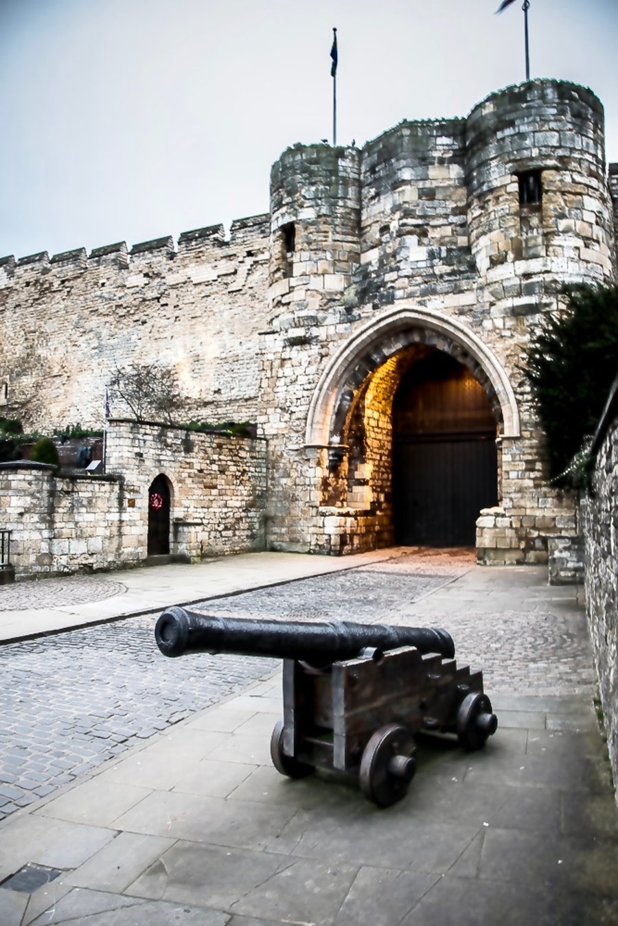 Lincoln Castle Main Gate - Photographic Print Greetings Card