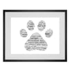 Personalised Dog Paw Print Design Word Art Gifts 