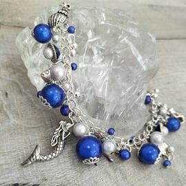 Sea themed miracle beaded charm bracelet