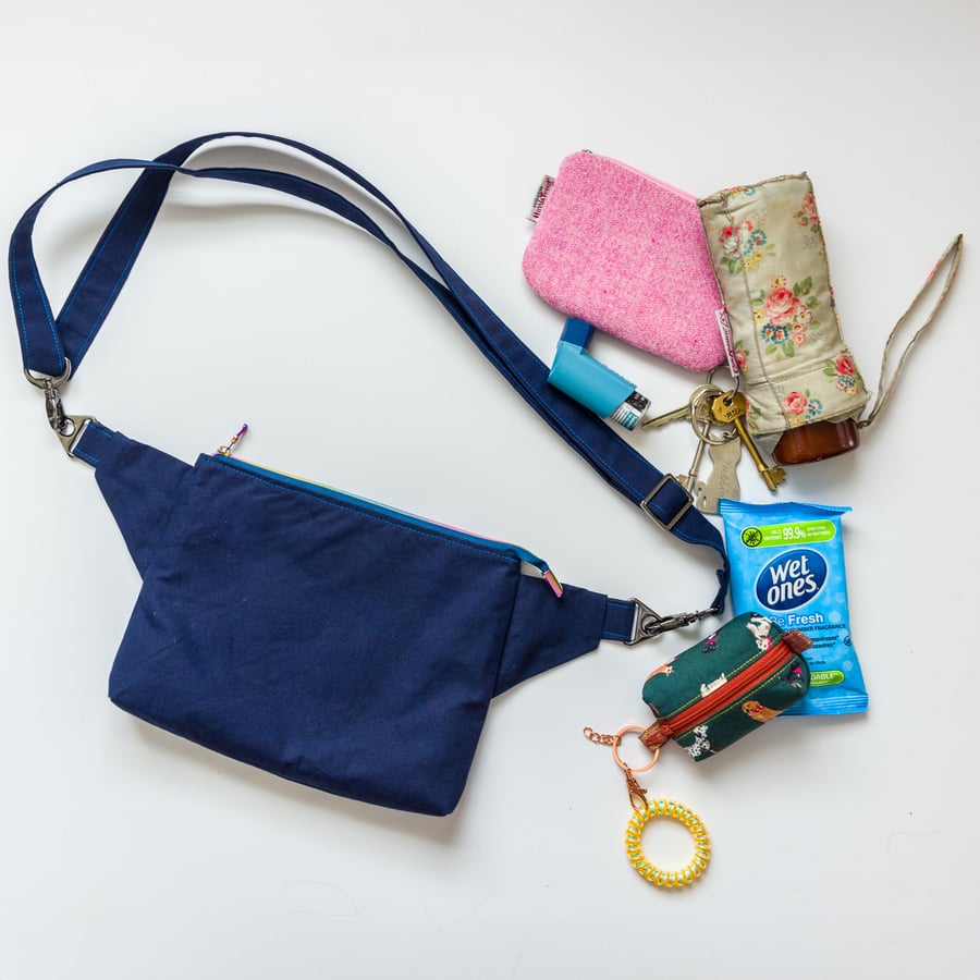 This waterproof cross body bag is ideal for dog walking with plenty of space