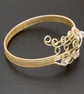Handmade gold wire bracelet cuff,woven bracelet cuff,light gold bracelet cuff.  - Image 3