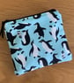 Fabric Coin Purse, Money Pouch, Zipped Purse, Purse, Card Holder, Penguin