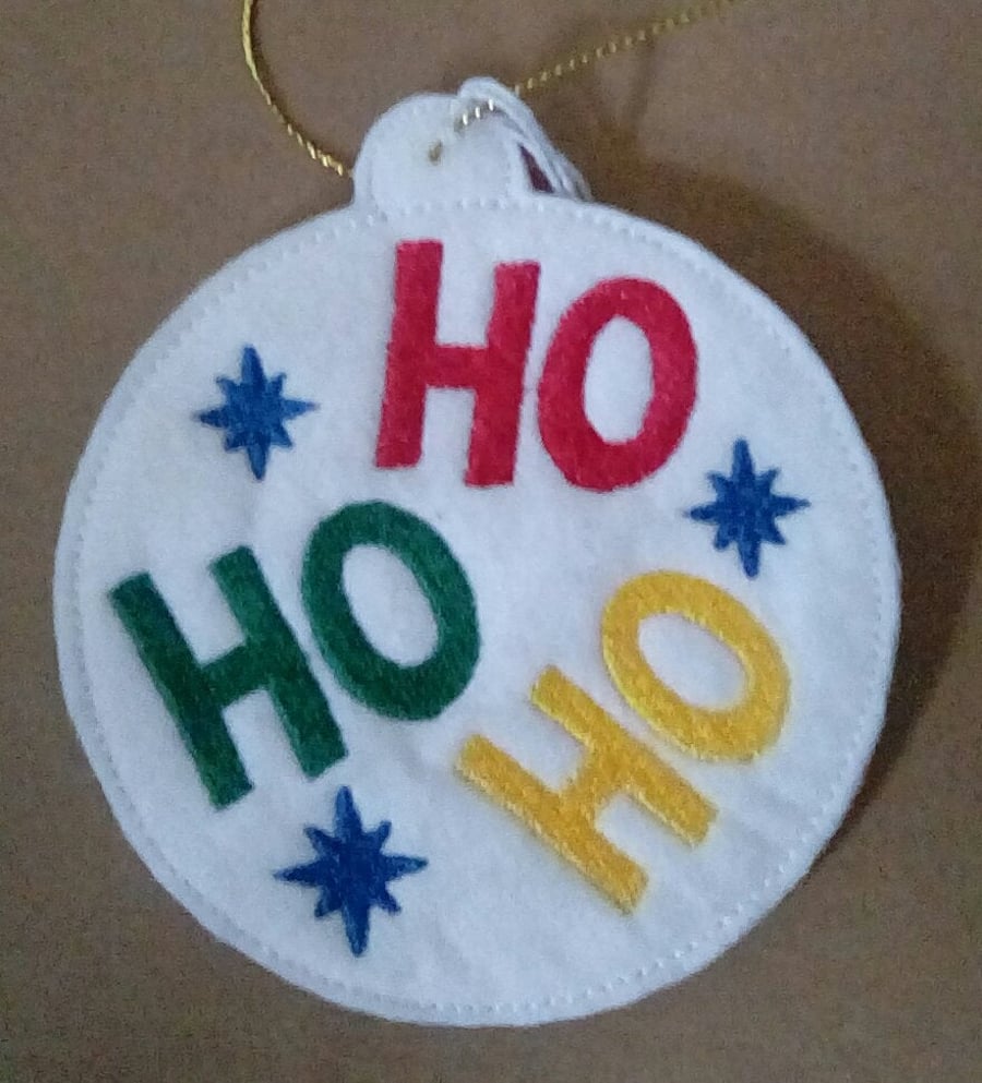 538. Ho Ho Ho Christmas ornament