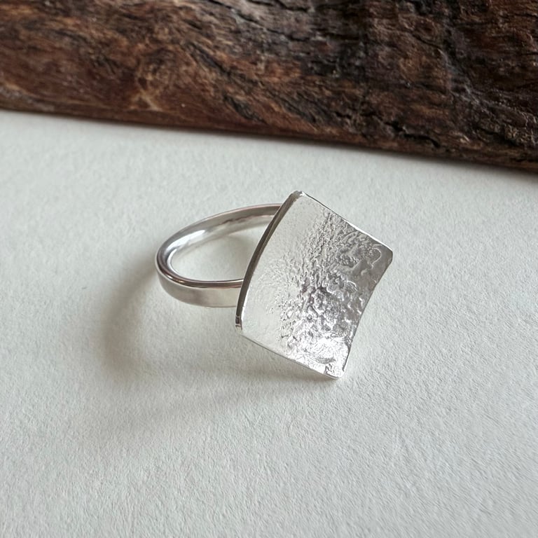 Reticulated Silver Domed Ring