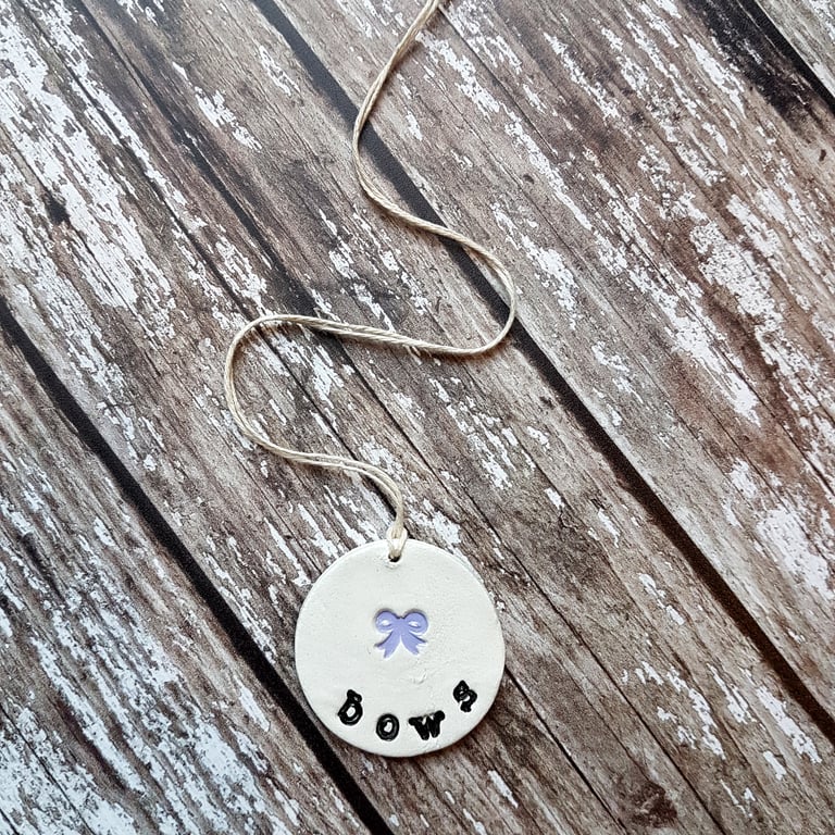 Individual Clay Tags BOWS, decoration, homeware, gift