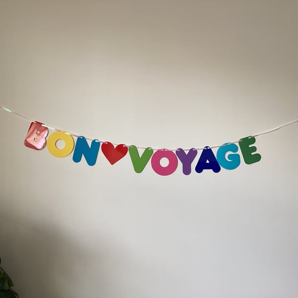 Bon Voyage Party Banner Leaving Travel Bunting Decoration 