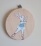 Ballerina Bunny Hanging Decoration Hand Painted Ballet Dancer Rabbit - Image 2